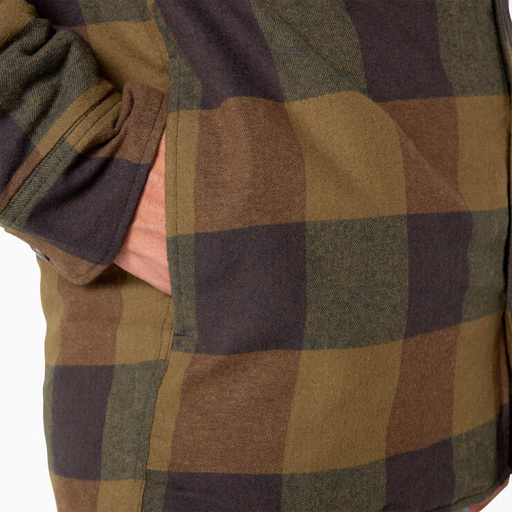 Flannel Hooded Shirt Jacket - Navy/Brown Duck Buffalo (NBU) image number 7