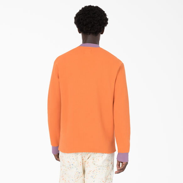 Brain Dead Embroidered Waffle Knit Sweater - Burnt Orange &#40;TO1&#41;