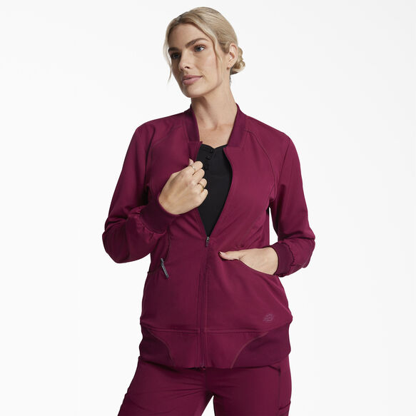 Women&#39;s Dynamix Zip Front Scrub Jacket - Wine &#40;WIN&#41;