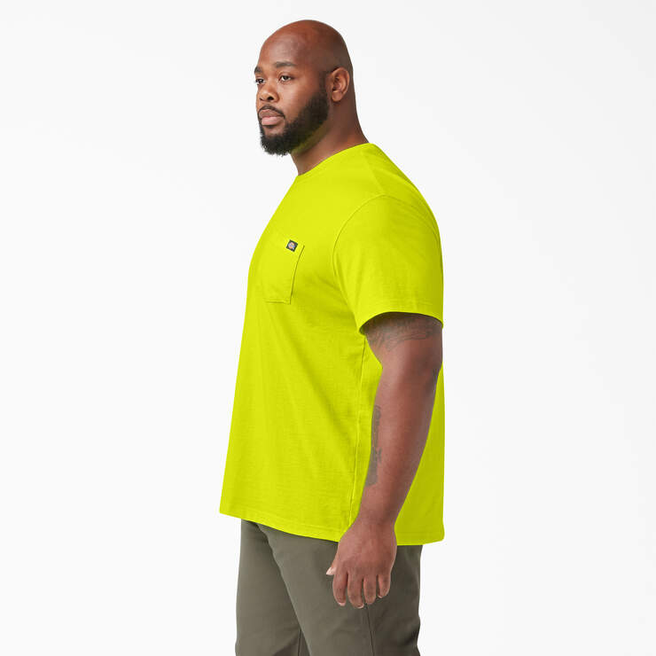 Heavyweight Neon Short Sleeve Pocket T-Shirt - Bright Yellow (BWD) image number 6