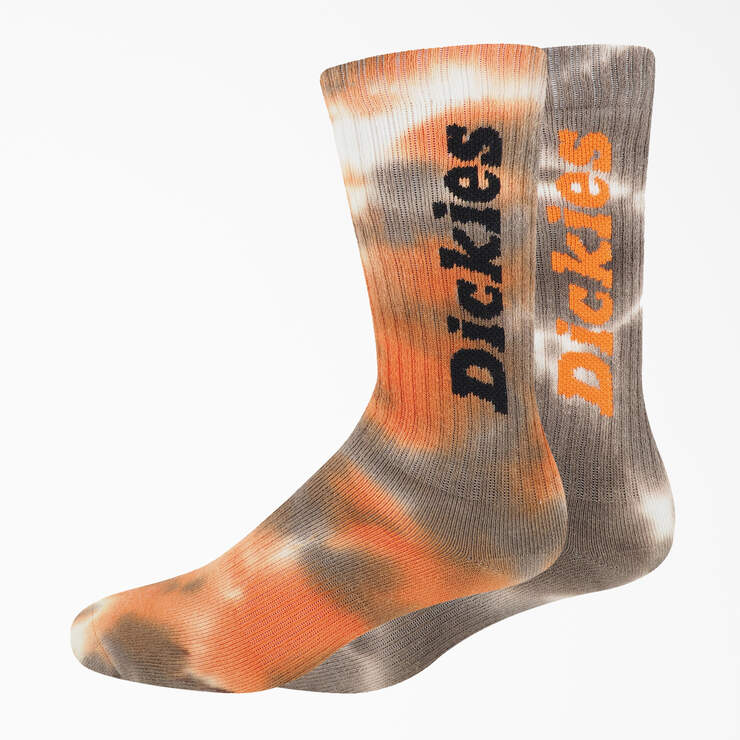 Tie-Dye Crew Socks, Size 6-12, 2-Pack - Orange Pepper (RPN) image number 1
