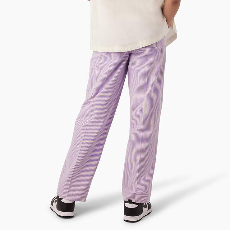 Women's Regular Fit Hickory Stripe Pants - Purple Rose (UR2) image number 2