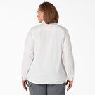 Women&#39;s Plus Long Sleeve Roll-Tab Work Shirt - White &#40;WH&#41;