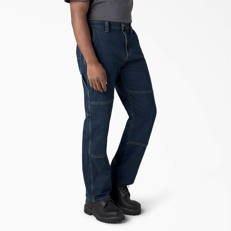 FLEX Relaxed Fit Double Knee Jeans - Dark Denim Wash (DWI) image number 4