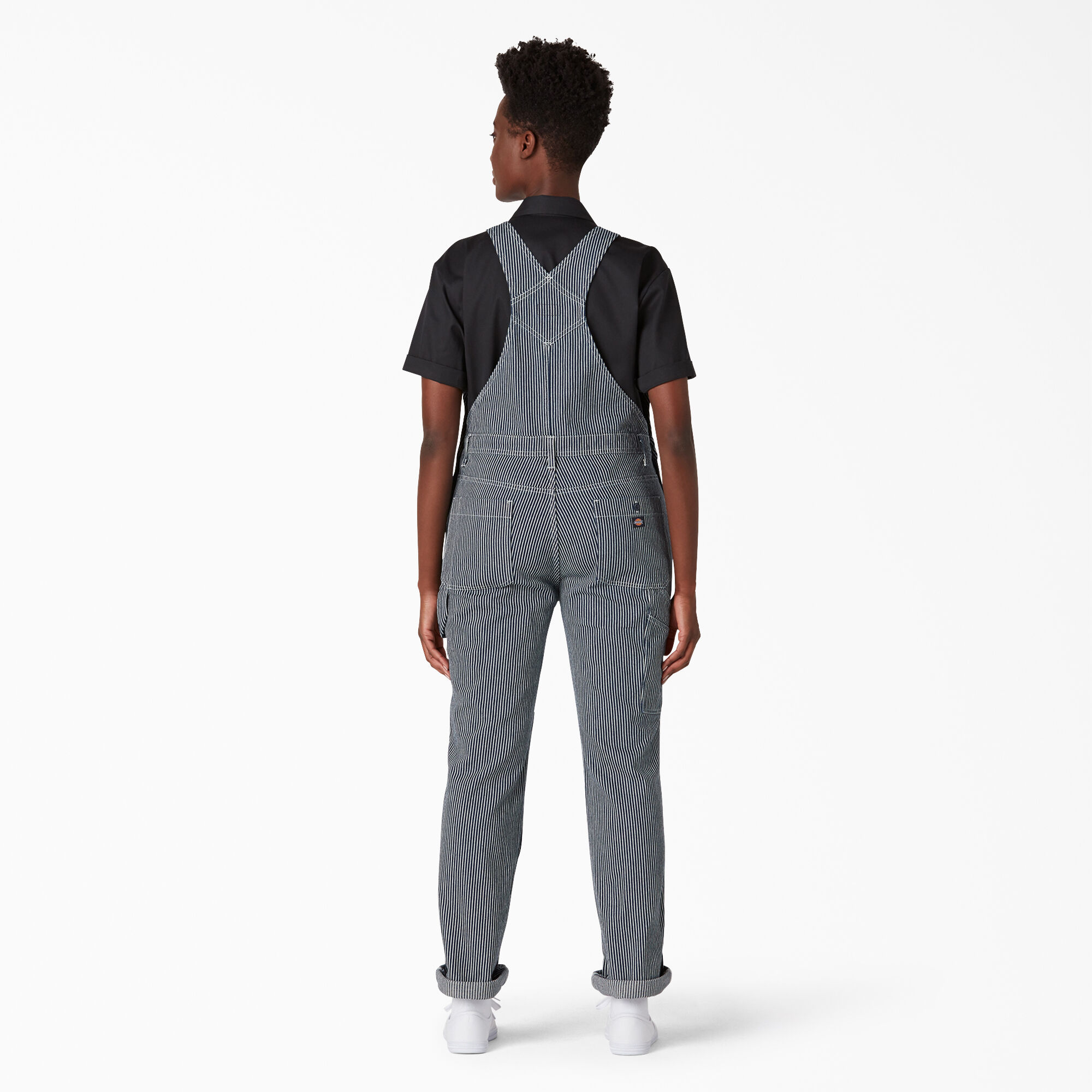 Dickies womens striped overalls cheap