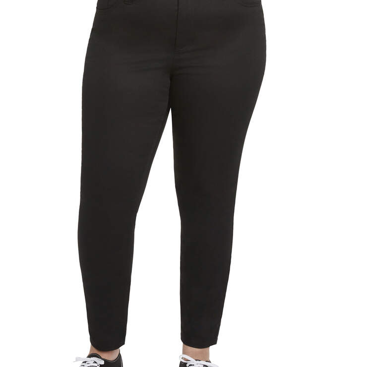 Dickies Girl Juniors' Plus Mock 5-Pocket Super Skinny Pants - Black (BLK) image number 1