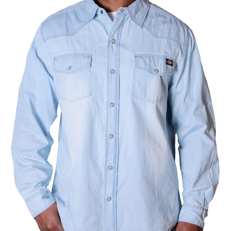 Long Sleeve Western Denim Shirt - Light Blue (LB) image number 1