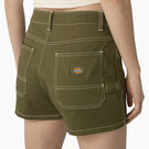 Women&#39;s High Waisted Carpenter Shorts, 3&quot; - Military Green &#40;ML&#41;