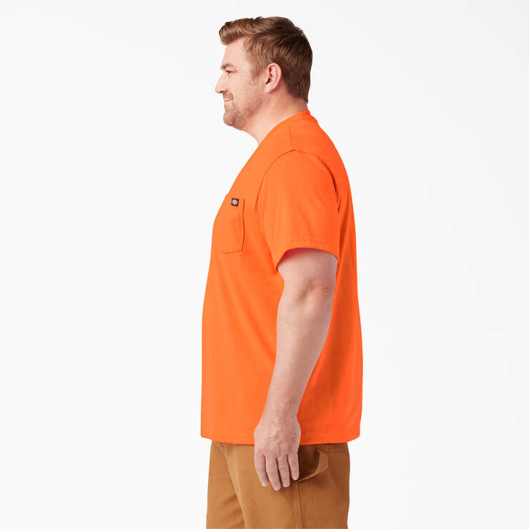 Heavyweight Neon Short Sleeve Pocket T-Shirt - Bright Orange (BOD) image number 6