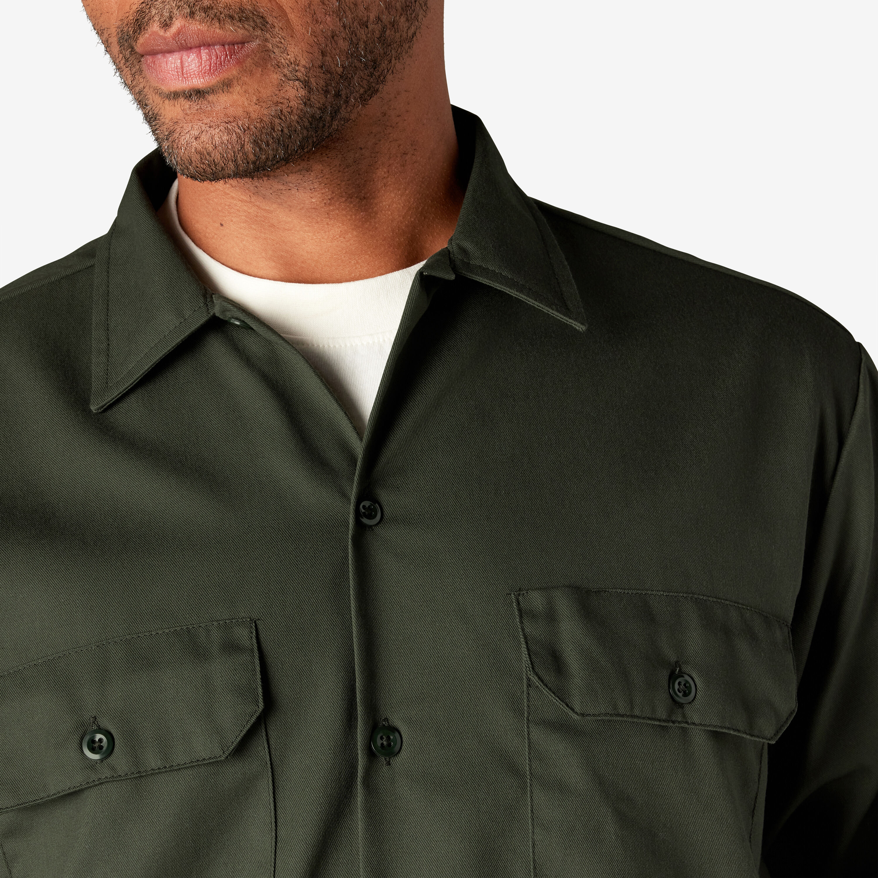 Dickies olive 2025 green work shirt