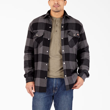 Hydroshield Flannel High Pile Fleece Shirt Jacket - Black Dark Slate Buffalo Plaid &#40;TP1&#41;