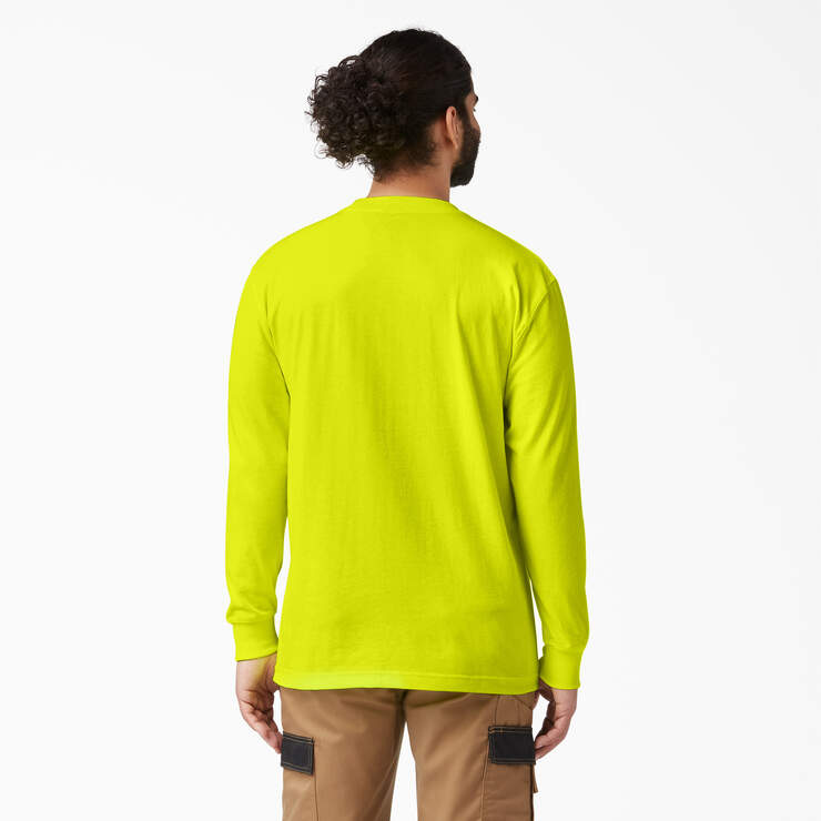 Heavyweight Neon Long Sleeve Pocket T-Shirt - Bright Yellow (BWD) image number 2
