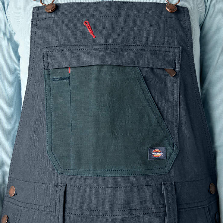 Women’s Relaxed Fit Waxed Canvas Bib Overalls - Airforce Blue (AF) image number 4