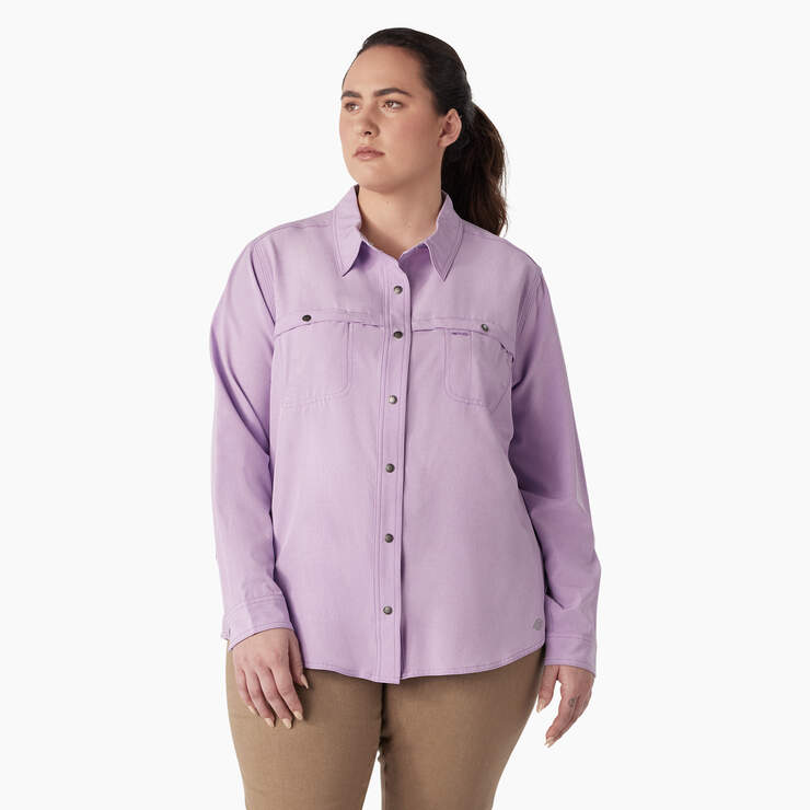 Women's Plus Cooling Roll-Tab Work Shirt - Purple Rose (URD) image number 1