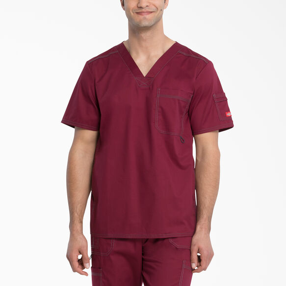 Men's Gen Flex V-Neck Scrub Top - Maroon (WIN)