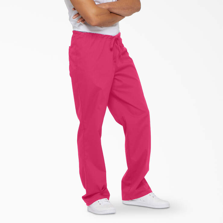 Unisex EDS Signature Scrub Pants - Hot Pink (HPK) image number 4