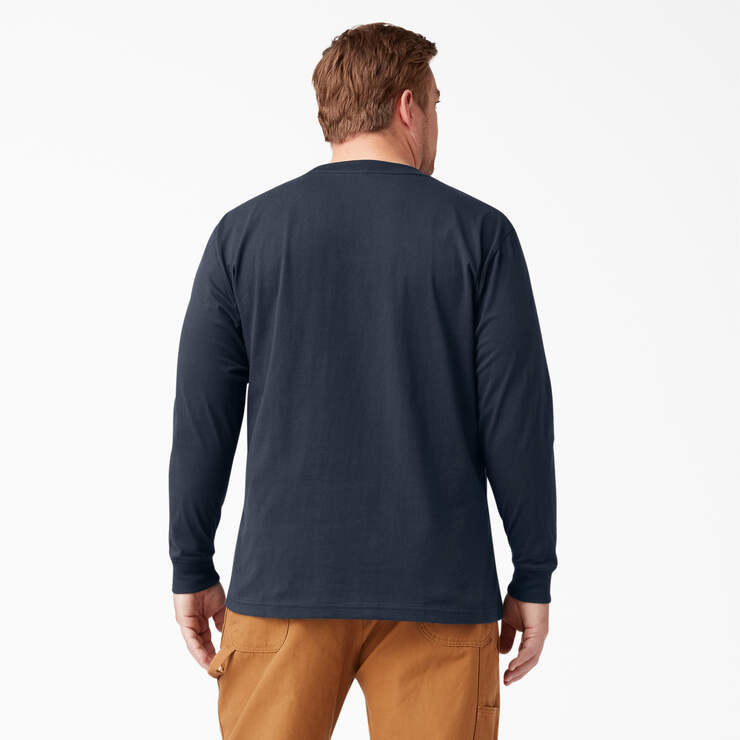 Heavyweight Long Sleeve Pocket T-Shirt - Dark Navy (DN) image number 5