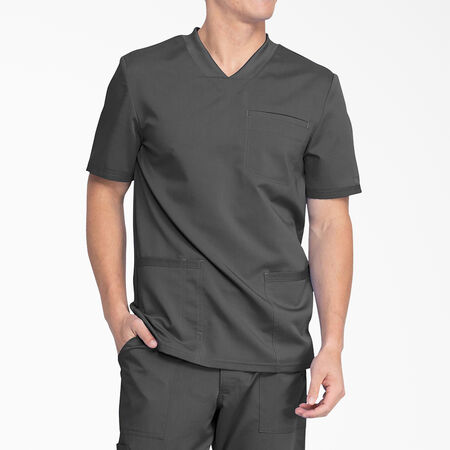 Men&#39;s Balance V-Neck Scrub Top with Patch Pockets - Pewter Gray &#40;PEW&#41;
