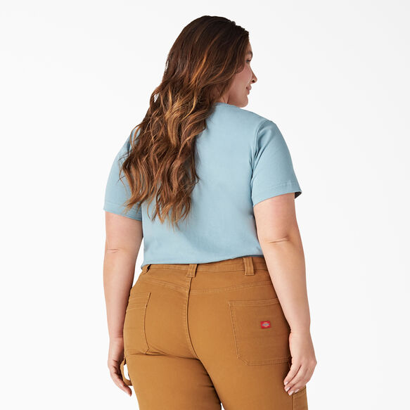 Women&#39;s Plus Heavyweight Short Sleeve Pocket T-Shirt - Dockside Blue &#40;DU1&#41;
