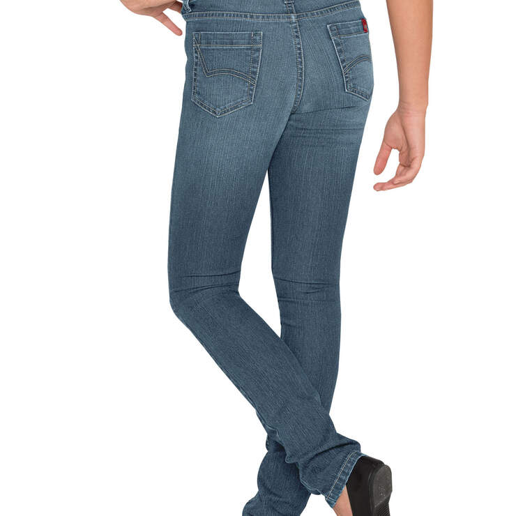 Girls' Super Skinny Fit Denim Jeans, 7-16 - Bleached Stonewashed Blue (BST) image number 2