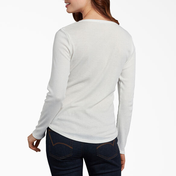 Women&#39;s Henley Long Sleeve Shirt - Opaque White &#40;WQ&#41;