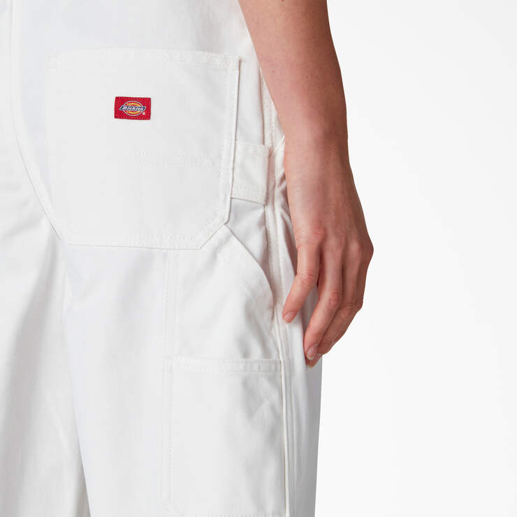 Women's Relaxed Fit Bib Overalls - White (WH) image number 8
