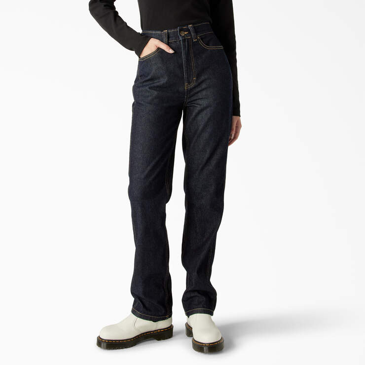 Women’s Houston Regular Fit Jeans - Rinsed Indigo Blue (RNB) image number 1