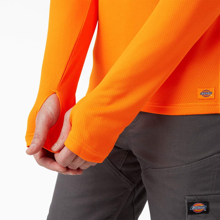 Temp-iQ® 365 Long Sleeve Pocket T-Shirt - Neon Orange (NA) image number 5