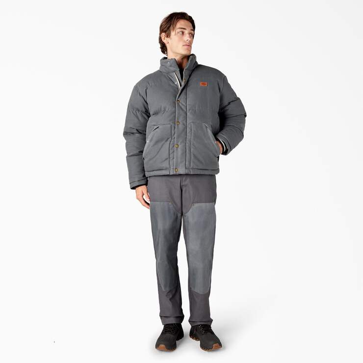 Lucas Fully Waxed Puffer Jacket - Charcoal Gray (CH) image number 4