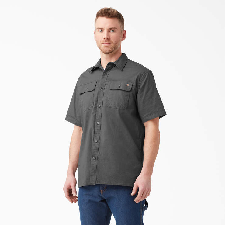 Short Sleeve Ripstop Work Shirt - Rinsed Slate (RSL) image number 1