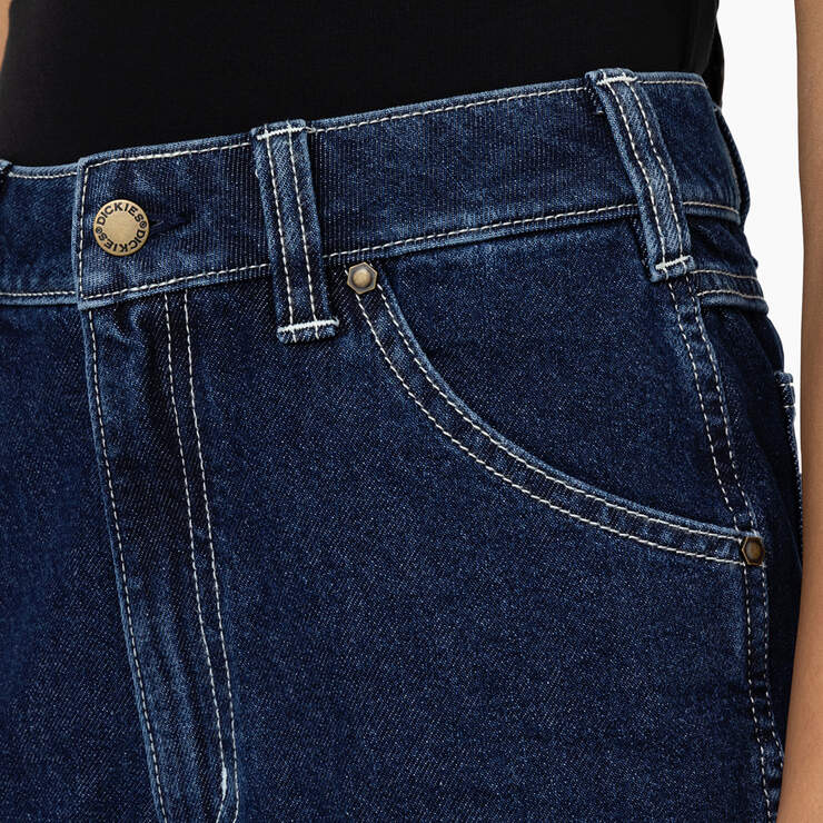 Women's Carpenter Jean Shorts, 5" - Stonewashed Indigo Blue (SNB) image number 6