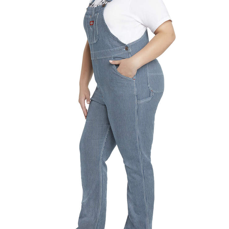 Dickies Girl Juniors' Plus Hickory Striped Overall - Hickory Stripe (HS) image number 3
