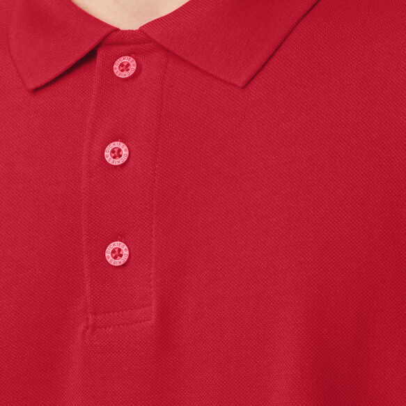 Adult Size Piqu&eacute; Long Sleeve Polo - Apple Red &#40;LR&#41;