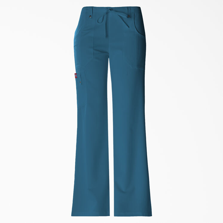 Women's Xtreme Stretch Flare Leg Cargo Scrub Pants - Caribbean Blue (CRB)