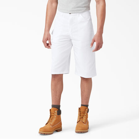 FLEX Relaxed Fit Utility Painter&#39;s Shorts, 13&quot; - White &#40;WH&#41;