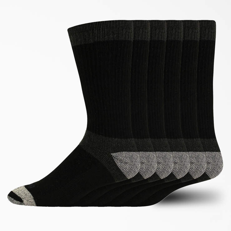 Max Cushion Crew Socks, Size 6-12, 6-Pack - Black (BK) image number 1