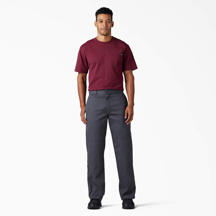 FLEX Loose Fit Double Knee Work Pants - Charcoal Gray (CH) image number 4