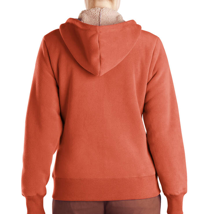 Women's Sherpa Fleece Hoodie - Papaya Orange (PP) image number 2