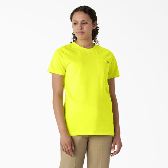 Women&#39;s Heavyweight Short Sleeve Pocket T-Shirt - Bright Yellow &#40;BWD&#41;