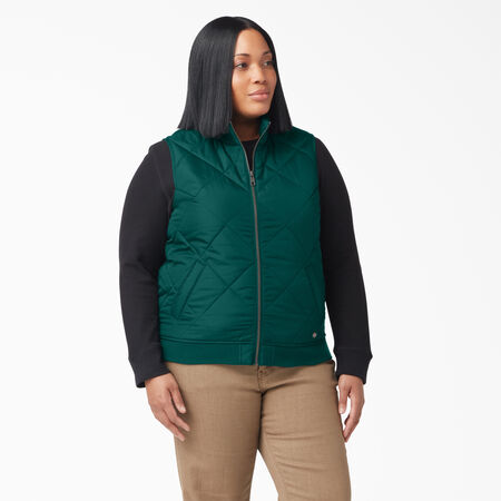 Women&rsquo;s Plus Quilted Vest - Forest Green &#40;FT&#41;