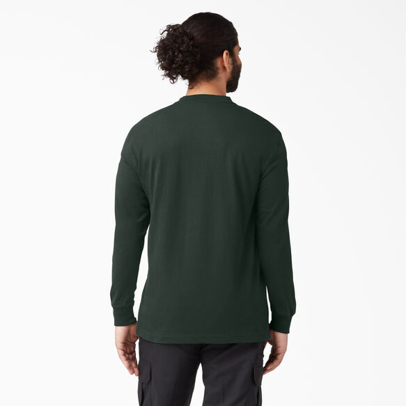 Heavyweight Long Sleeve Henley T-Shirt - Hunter Green &#40;GH&#41;