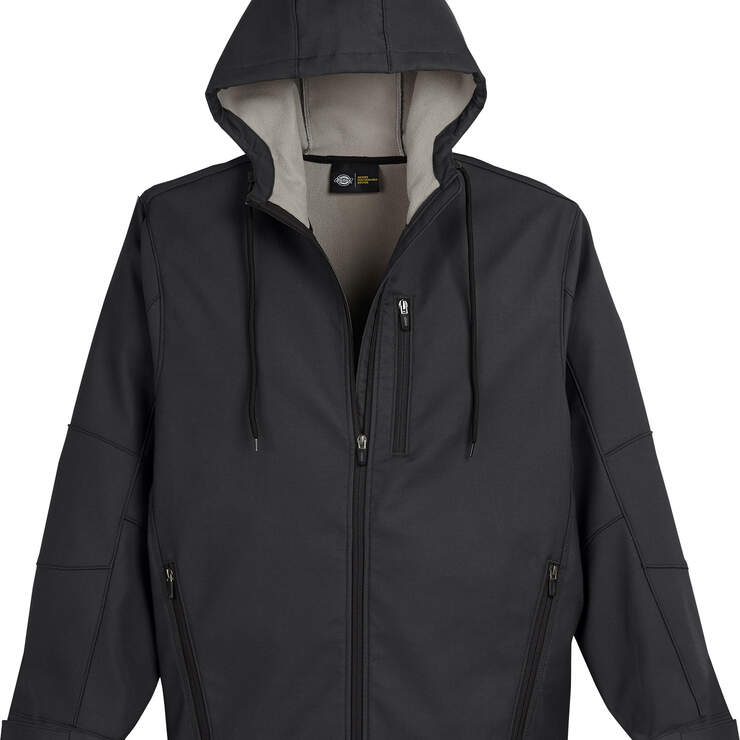 Performance Flex Bonded Canvas Softshell Jacket with Hood - Black (BK) image number 1