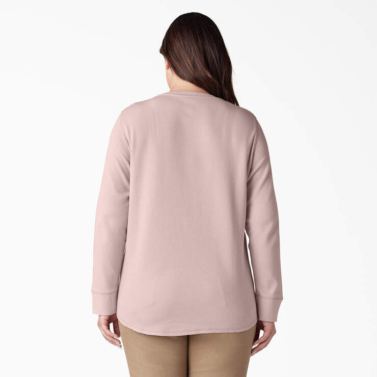 Women's Plus Long Sleeve Thermal Shirt - Peach Whip (P2W) image number 2