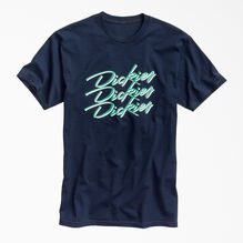Retro Script Logo T-Shirt - Dark Navy &#40;DN&#41;