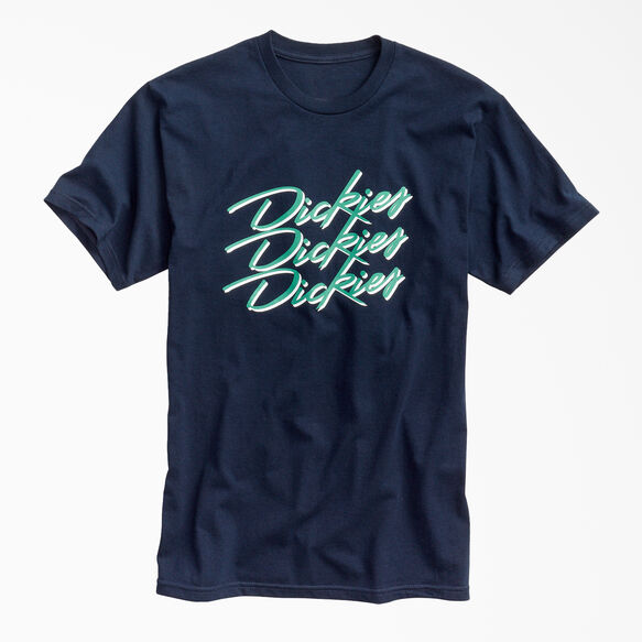 Retro Script Logo T-Shirt - Dark Navy (DN)