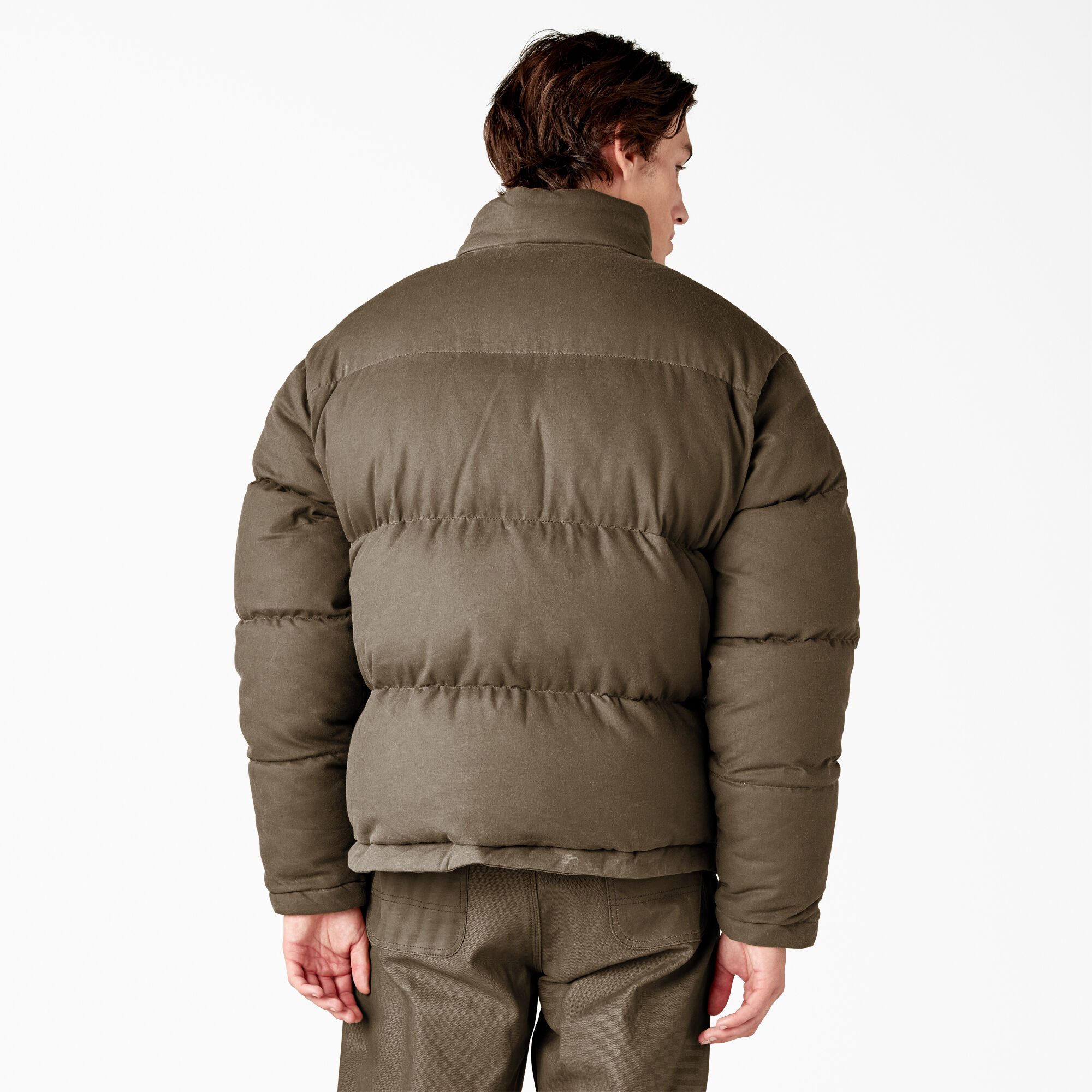 Waxed puffer jacket on sale