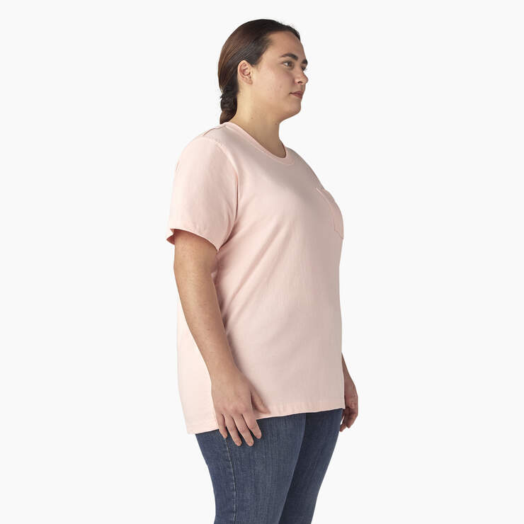 Women's Plus Heavyweight Short Sleeve Pocket T-Shirt - Lotus Pink (LO2) image number 4