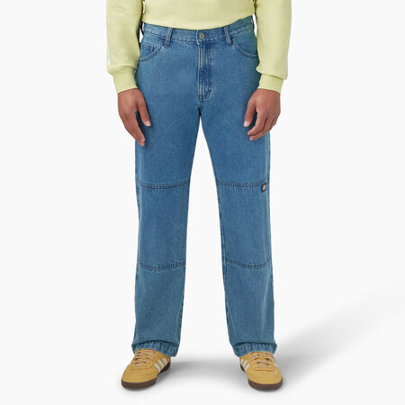 Loose Fit Double Knee Jeans - Stonewashed Vintage Blue &#40;WVB&#41;