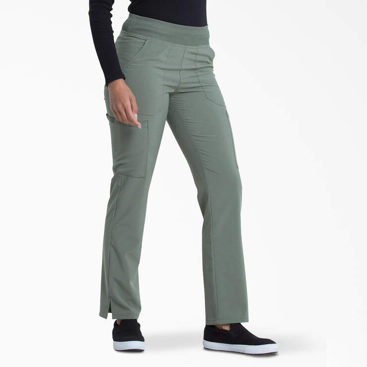 Women's EDS Essentials Cargo Scrub Pants - Olive Green (OLI) image number 4
