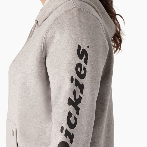 Women&#39;s Plus Heavyweight Logo Sleeve Hoodie - Heather Gray &#40;HG&#41;